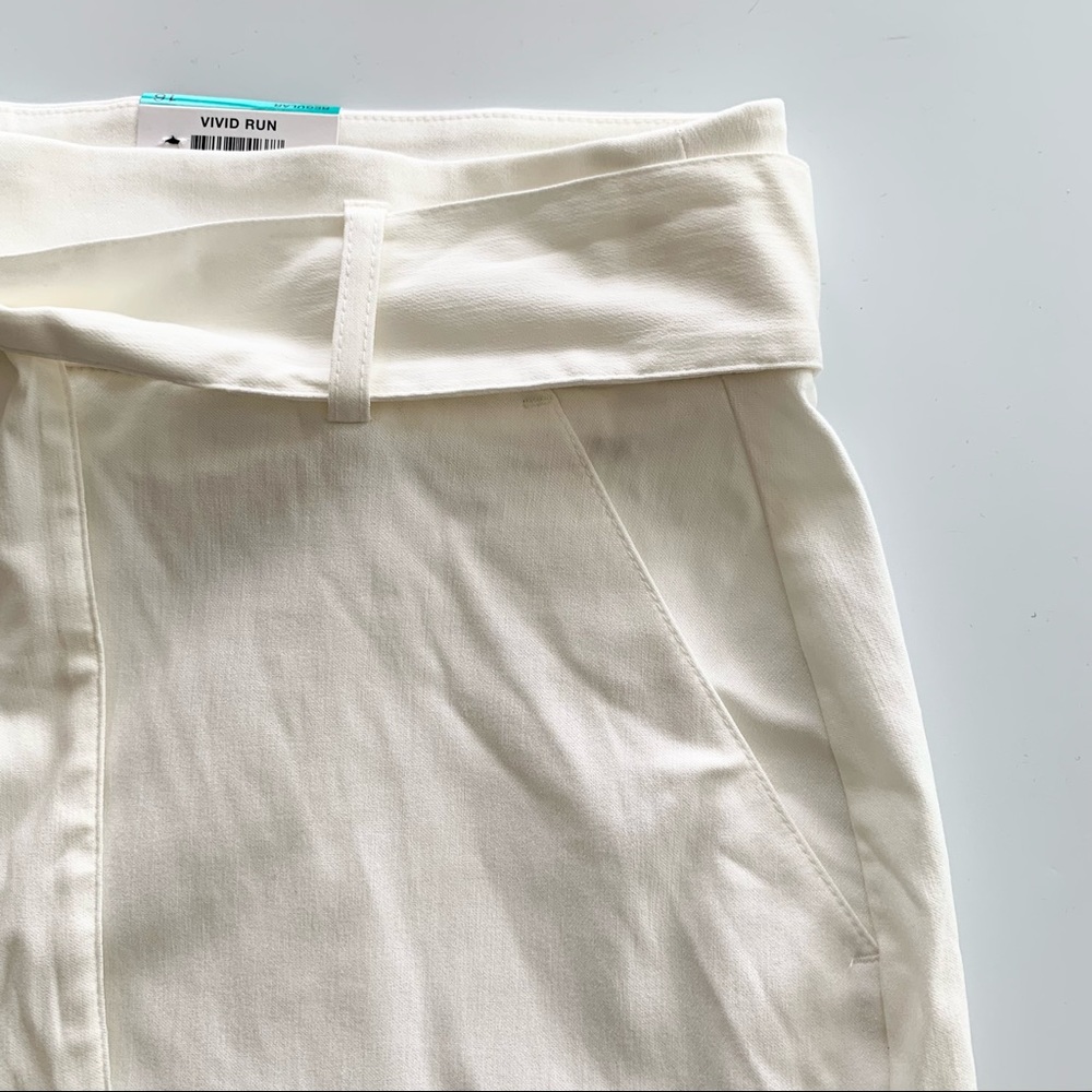 🌸New🌸 Inc Women’s Belted High Rise Shorts Size 16 Stretch Ivory NWT - Picture 2 of 14